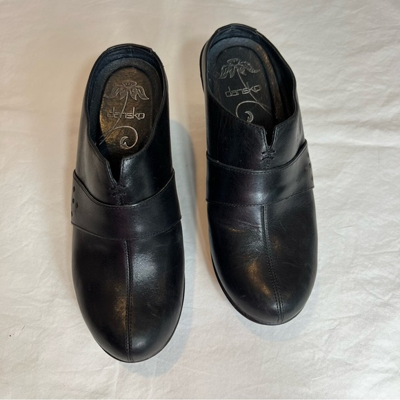 Dansko Francine black leather wedge mules size 38 - Picture 3 of 7